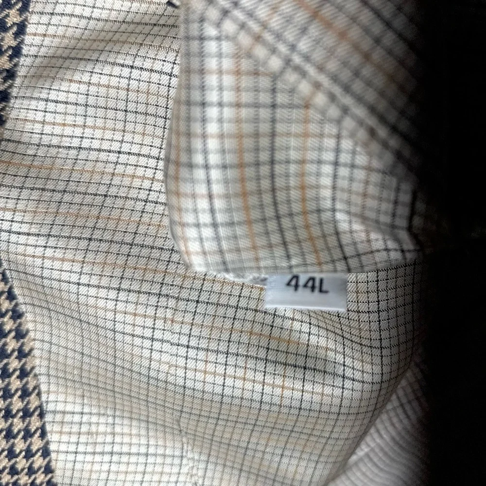 VTG Christian Dior Le Connaisseur Men’s Beige Houndstooth Blazer Sport Coat 44L - Picture 7 of 15